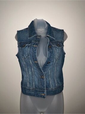 Mudd Denim Vest in Dark Blue